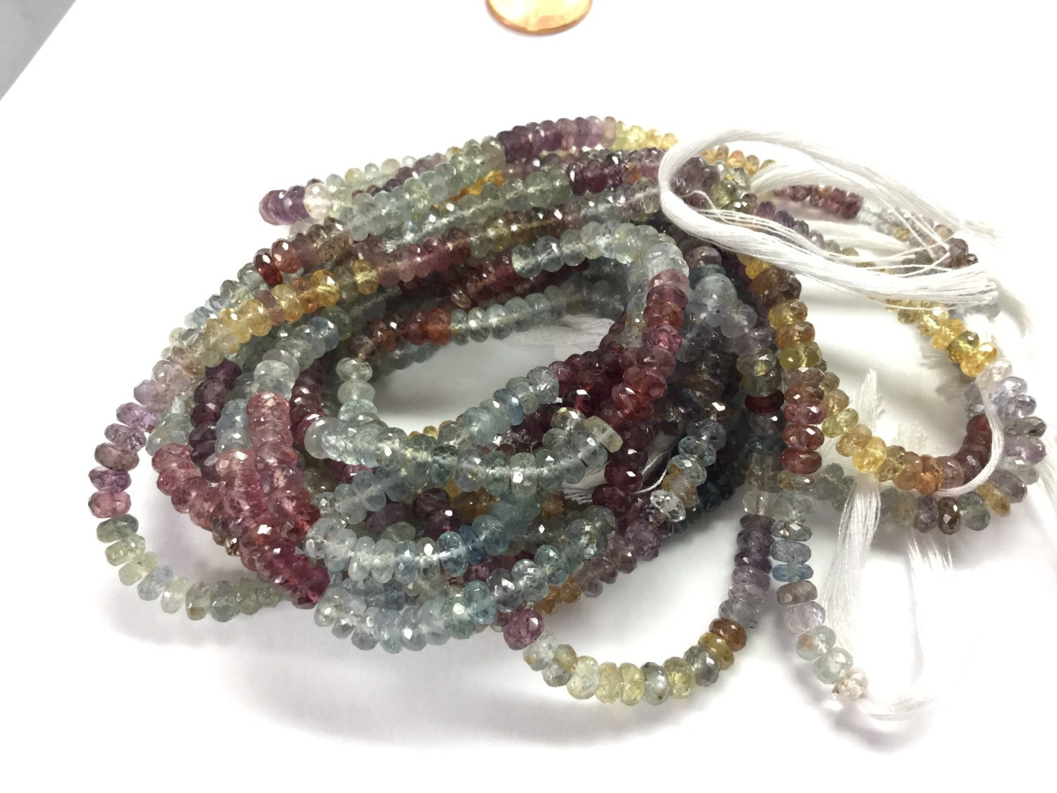 Natural Multi Sapphire Rondelles Faceted