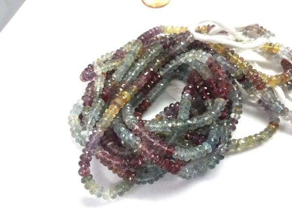 Natural Multi Sapphire Rondelles Faceted