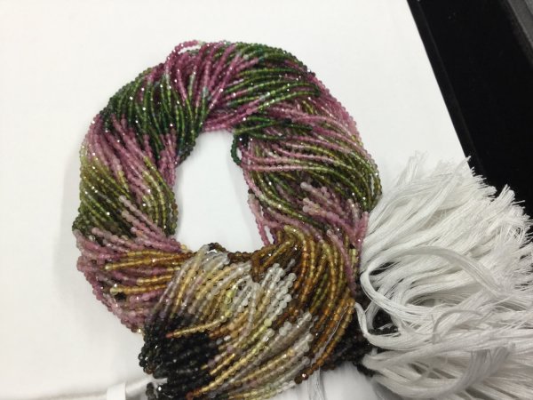 Natural Multi Tourmaline Rondelles Faceted