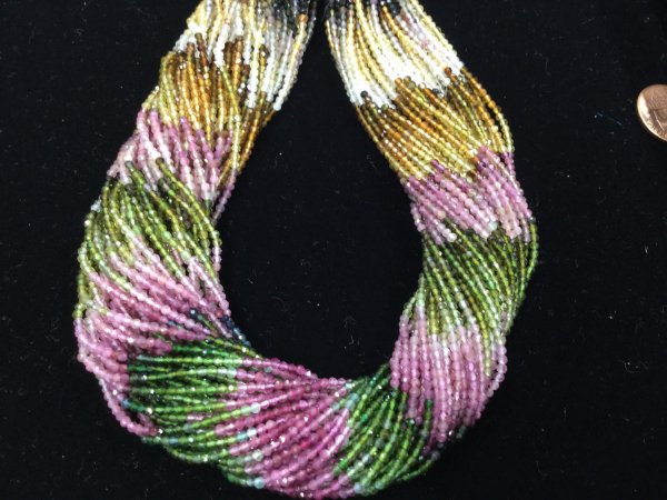 Natural Multi Tourmaline Rondelles Faceted