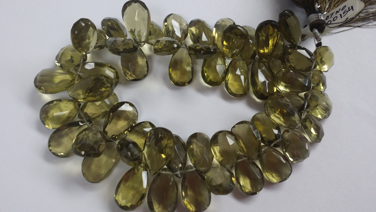 NATURAL Olive Green Hydro Quartz Pears Faceted
