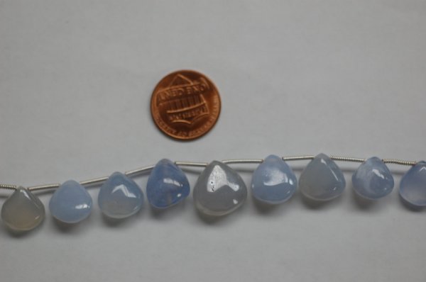Natural Organic Cut Pearl Chalcedony Hearts Smooth