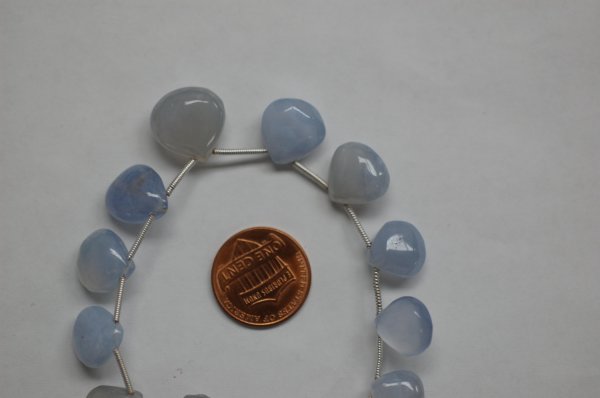 Natural Organic Cut Pearl Chalcedony Hearts Smooth