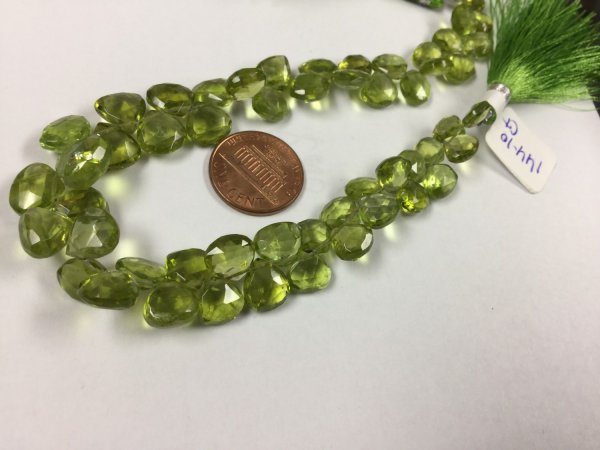 Natural Peridot Hearts Faceted