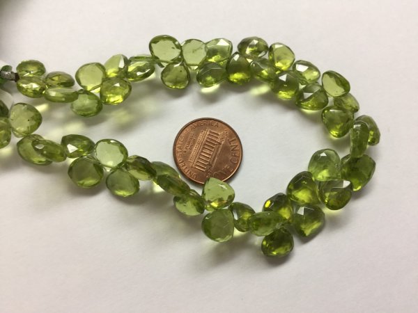 Natural Peridot Hearts Faceted