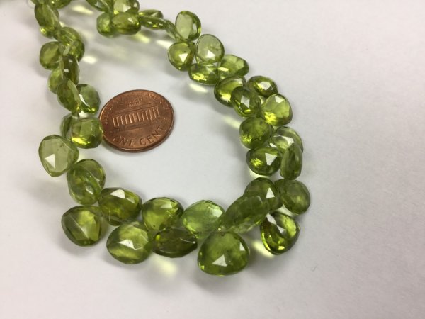 Natural Peridot Hearts Faceted