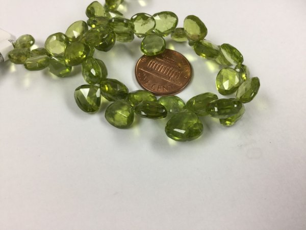 Natural Peridot Hearts Faceted