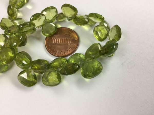 Natural Peridot Hearts Faceted