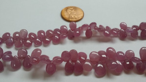 Natural Pink Sapphire Pears Smooth