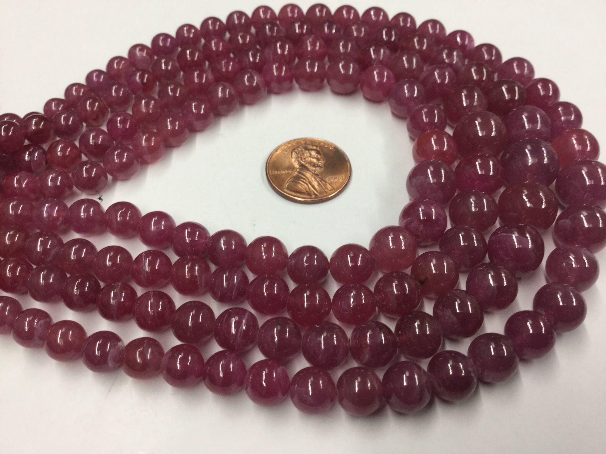 Natural Pink Sapphire/Ruby Rounds Smooth