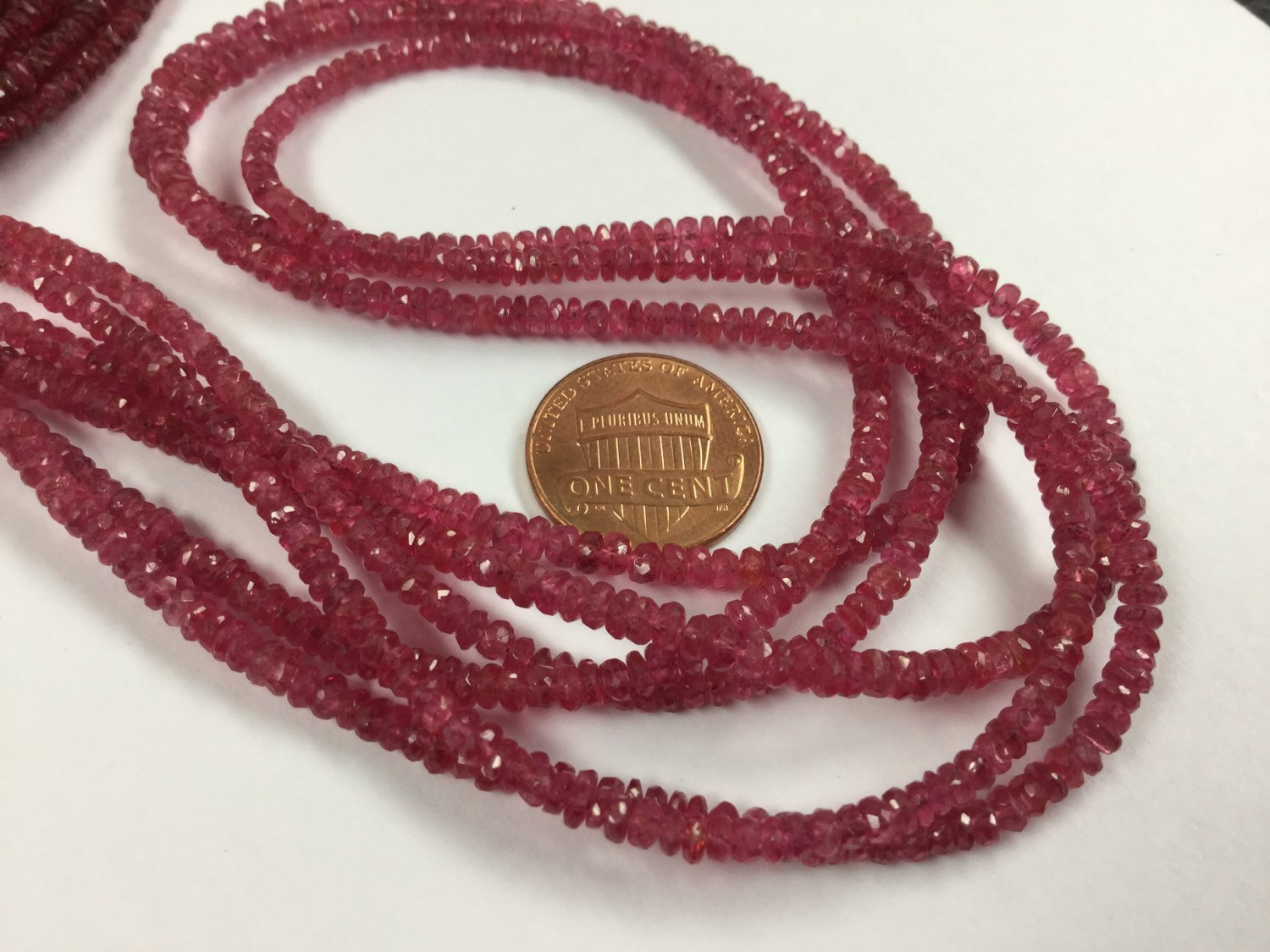 Natural Pink Spinel Rondelles Faceted