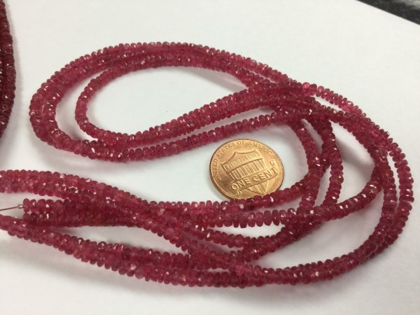 Natural Pink Spinel Rondelles Faceted