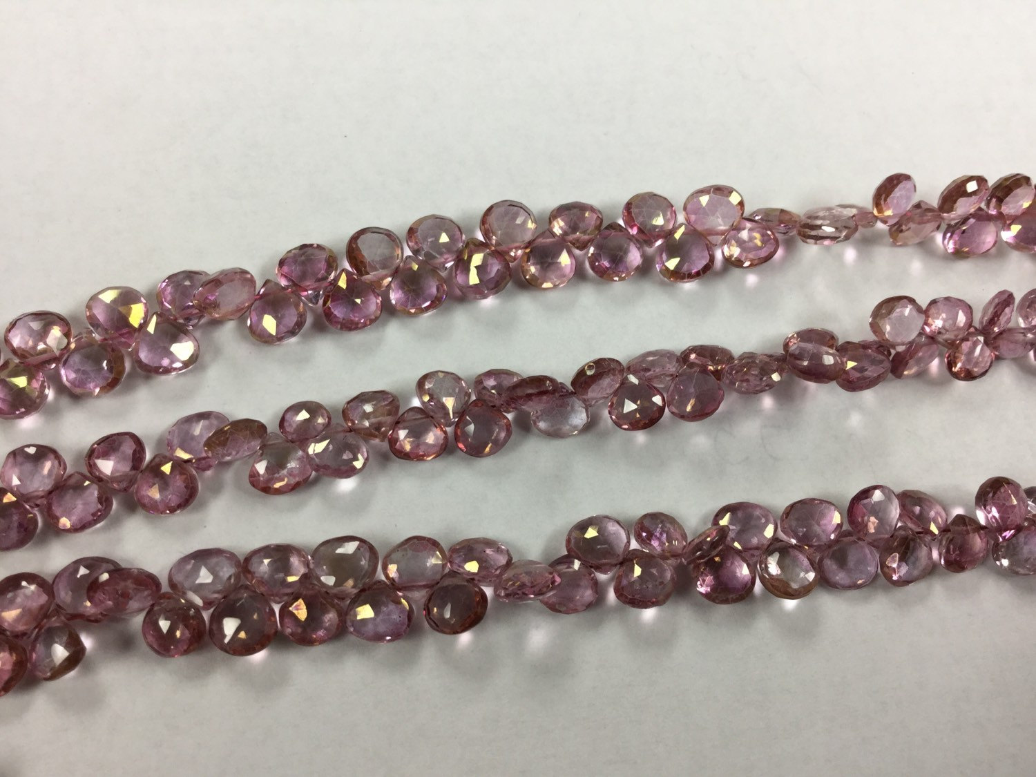 Pink Topaz Hearts Faceted