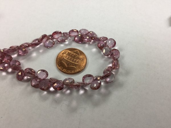 Pink Topaz Hearts Faceted
