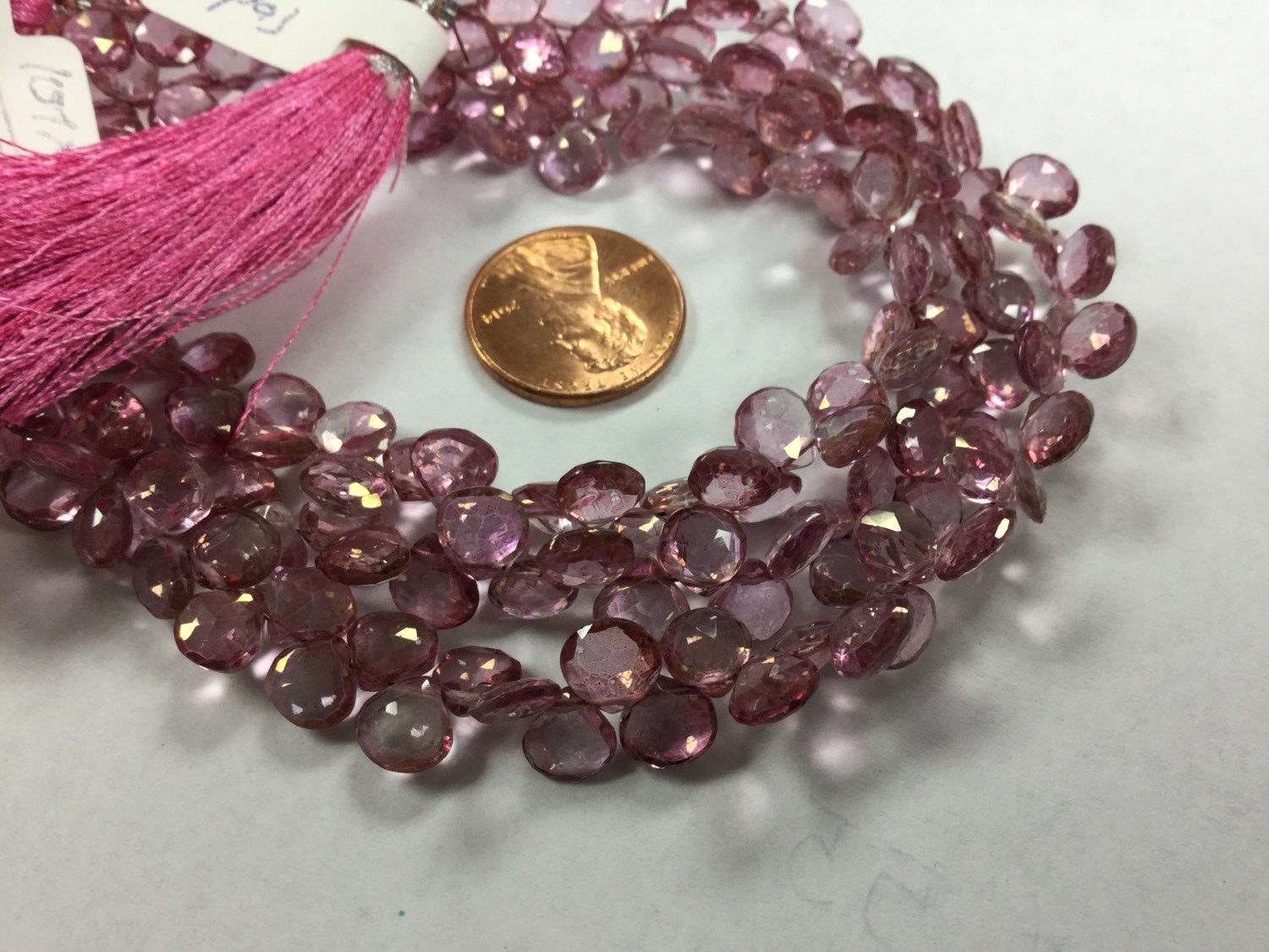 Pink Topaz Hearts Faceted