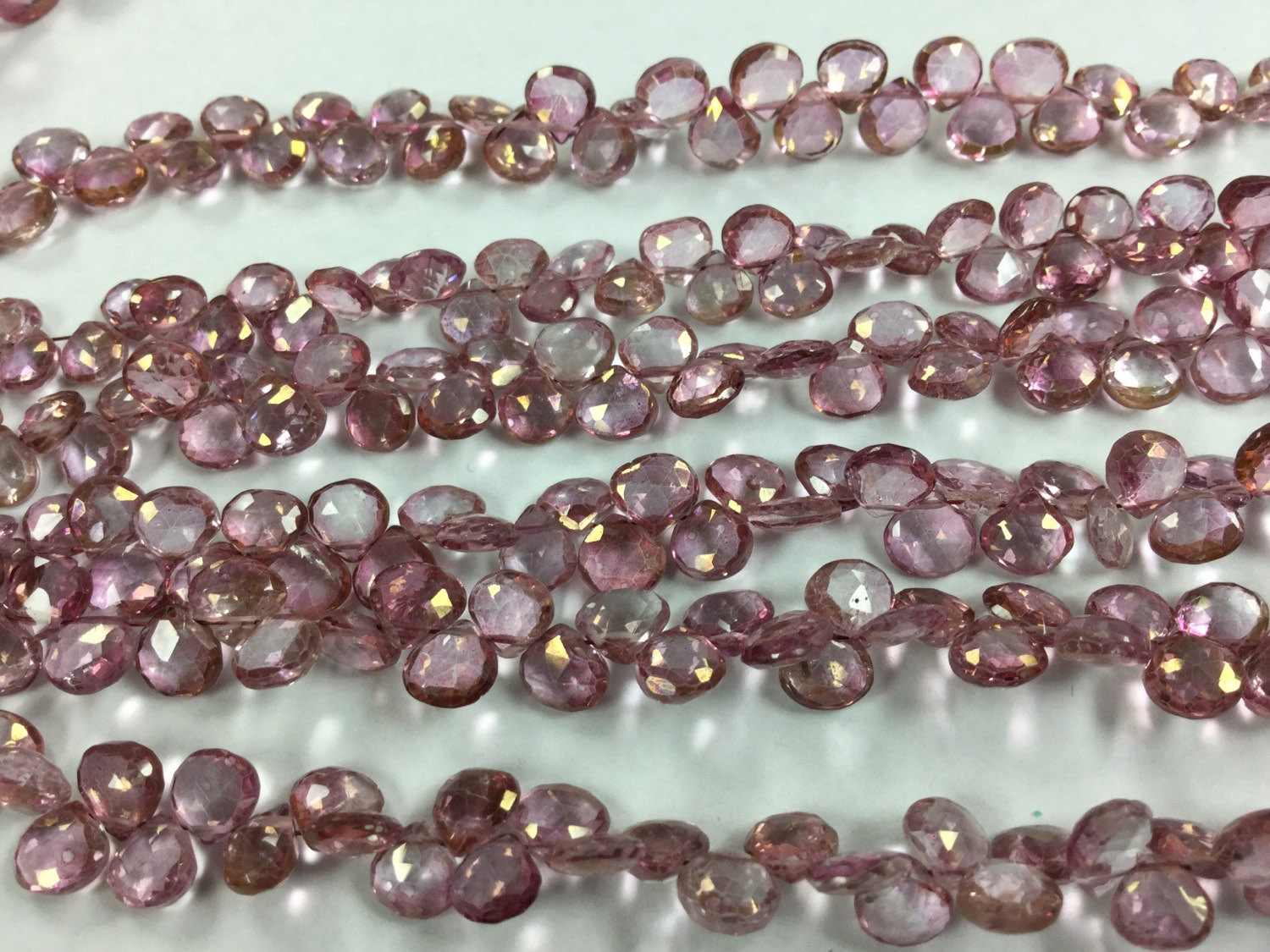 Pink Topaz Hearts Faceted