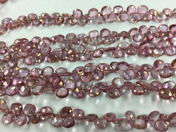 Pink Topaz Hearts Faceted