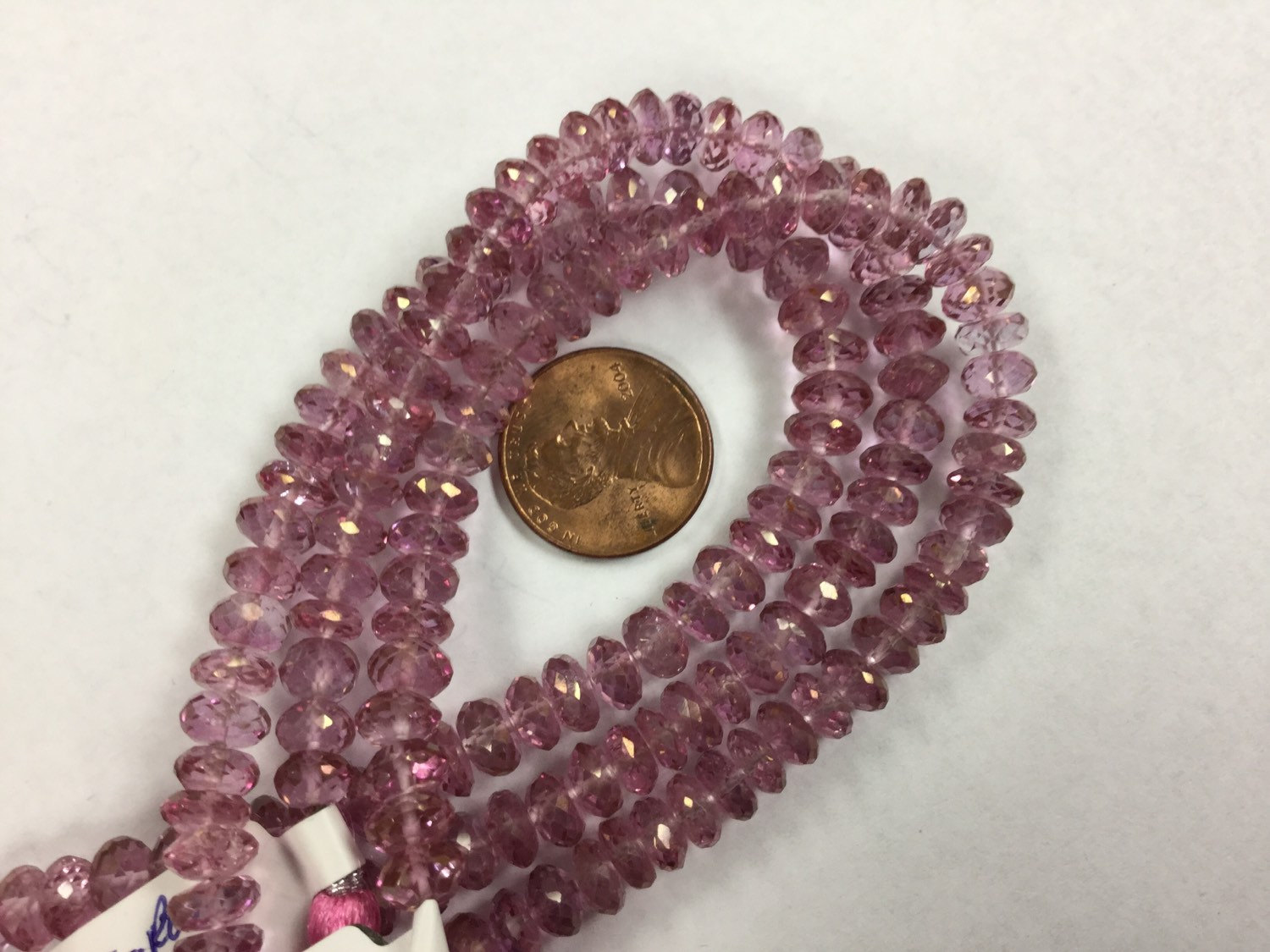 Pink Topaz Rondelles Faceted