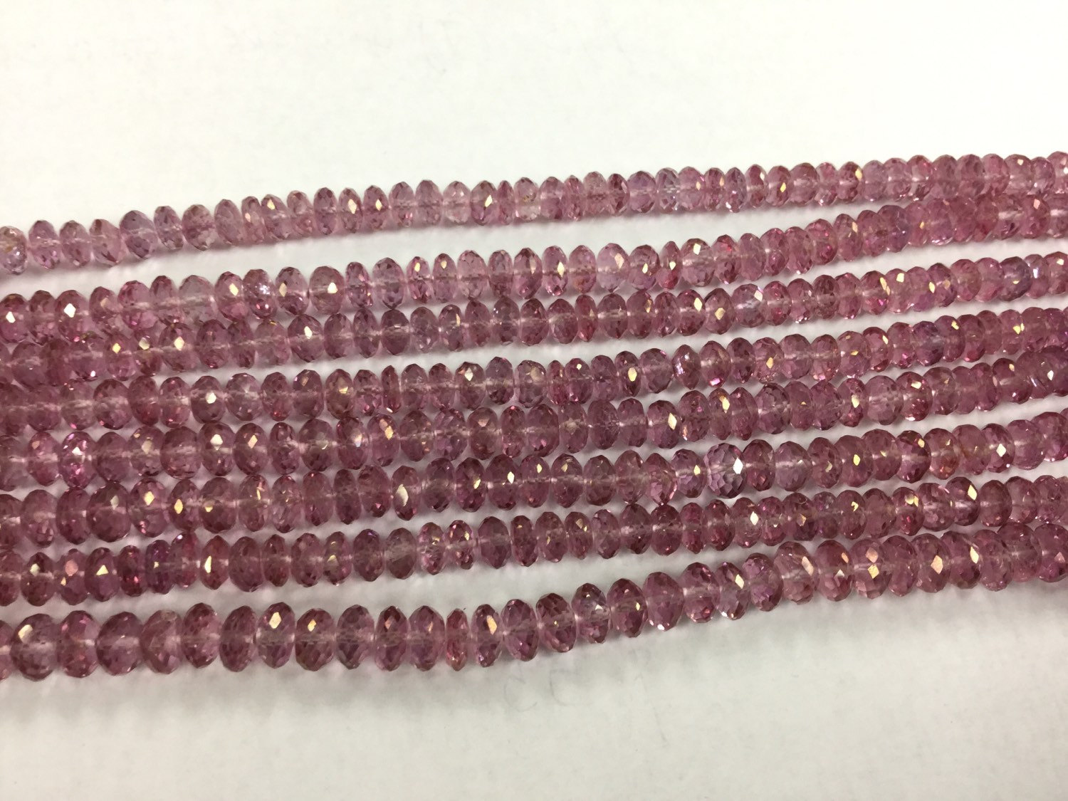 Pink Topaz Rondelles Faceted