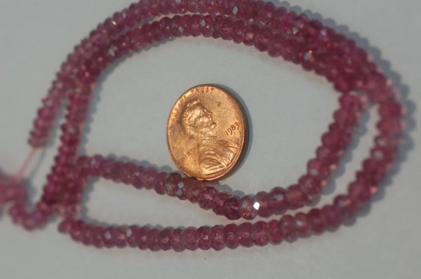 Natural PInk Tourmaline Rondelles Faceted