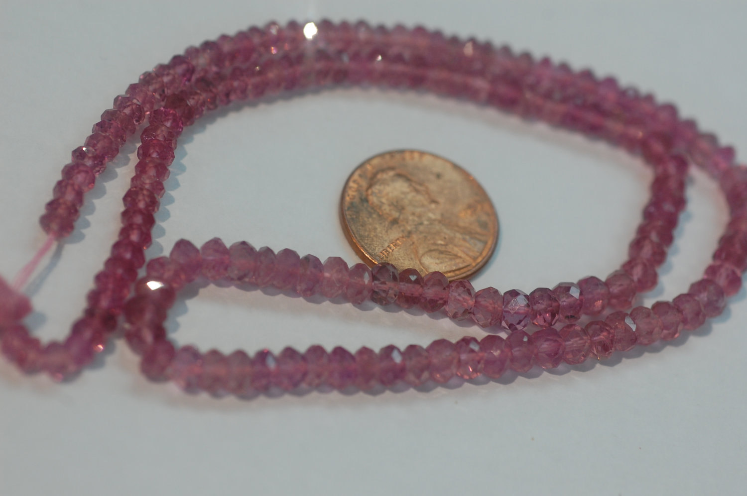 Natural PInk Tourmaline Rondelles Faceted
