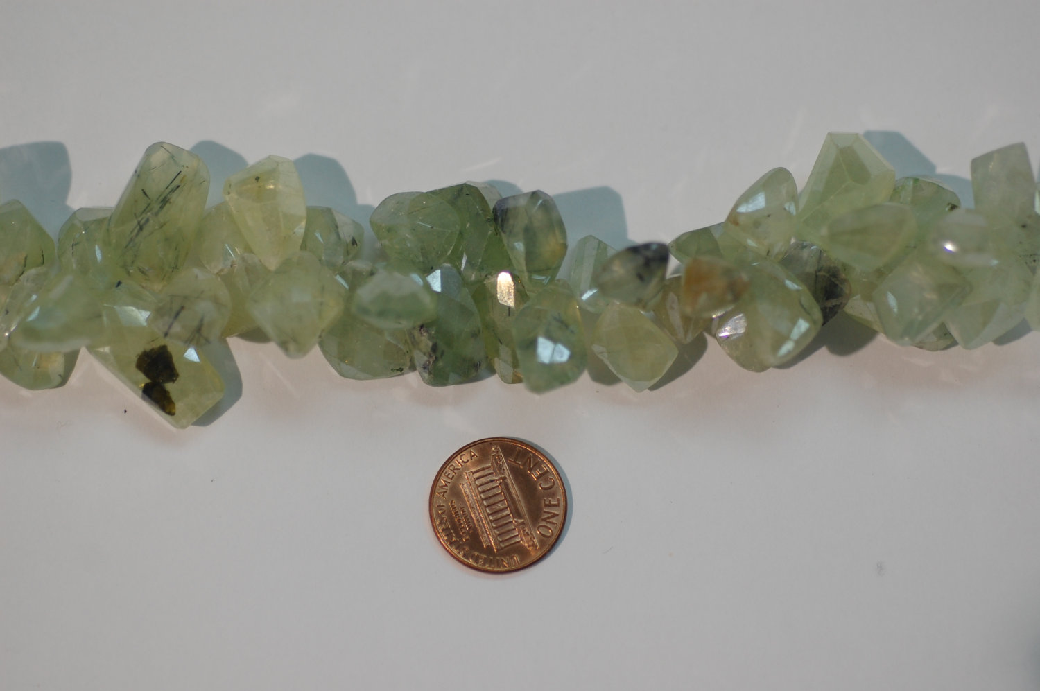 Natural Prehnite Funky Cut Faceted