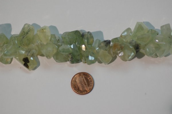 Natural Prehnite Funky Cut Faceted
