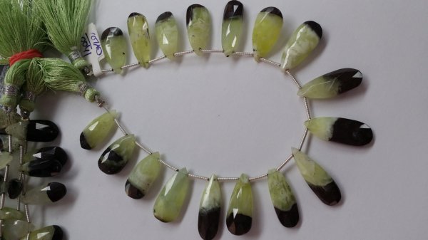 Natural Prehnite Pears Faceted