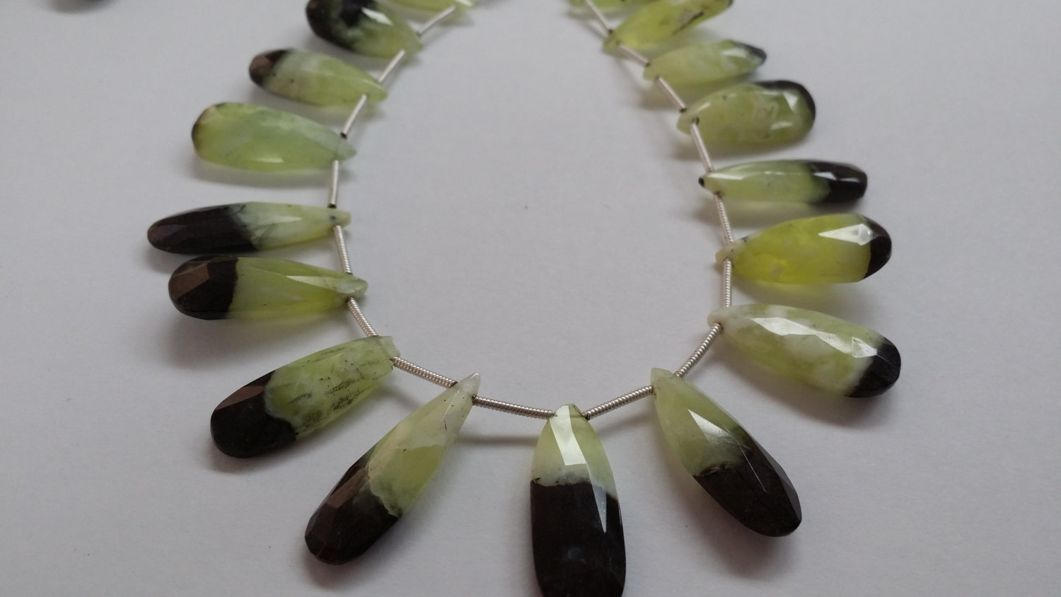 Natural Prehnite Pears Faceted