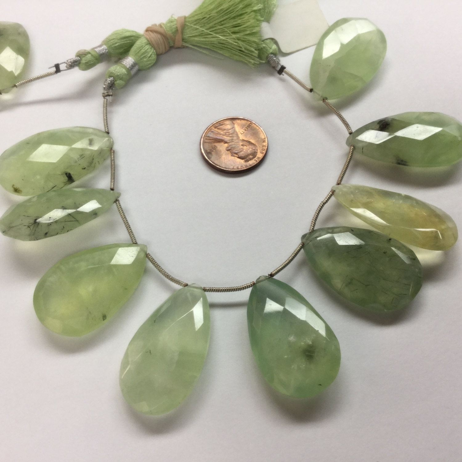 Natural Prehnite Pears Faceted