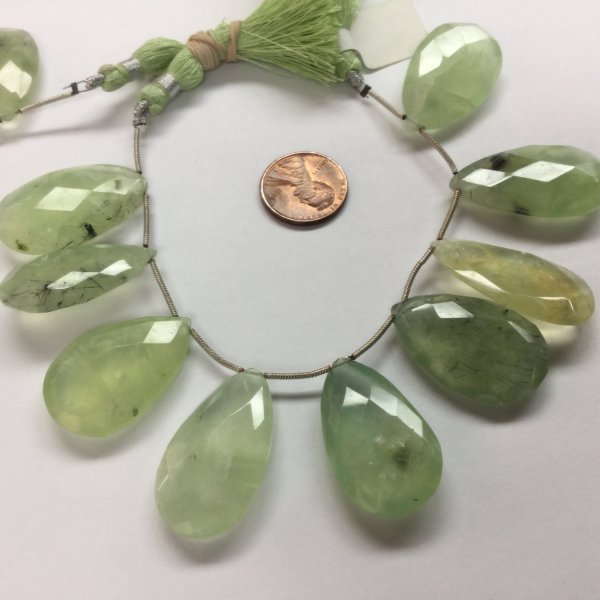 Natural Prehnite Pears Faceted