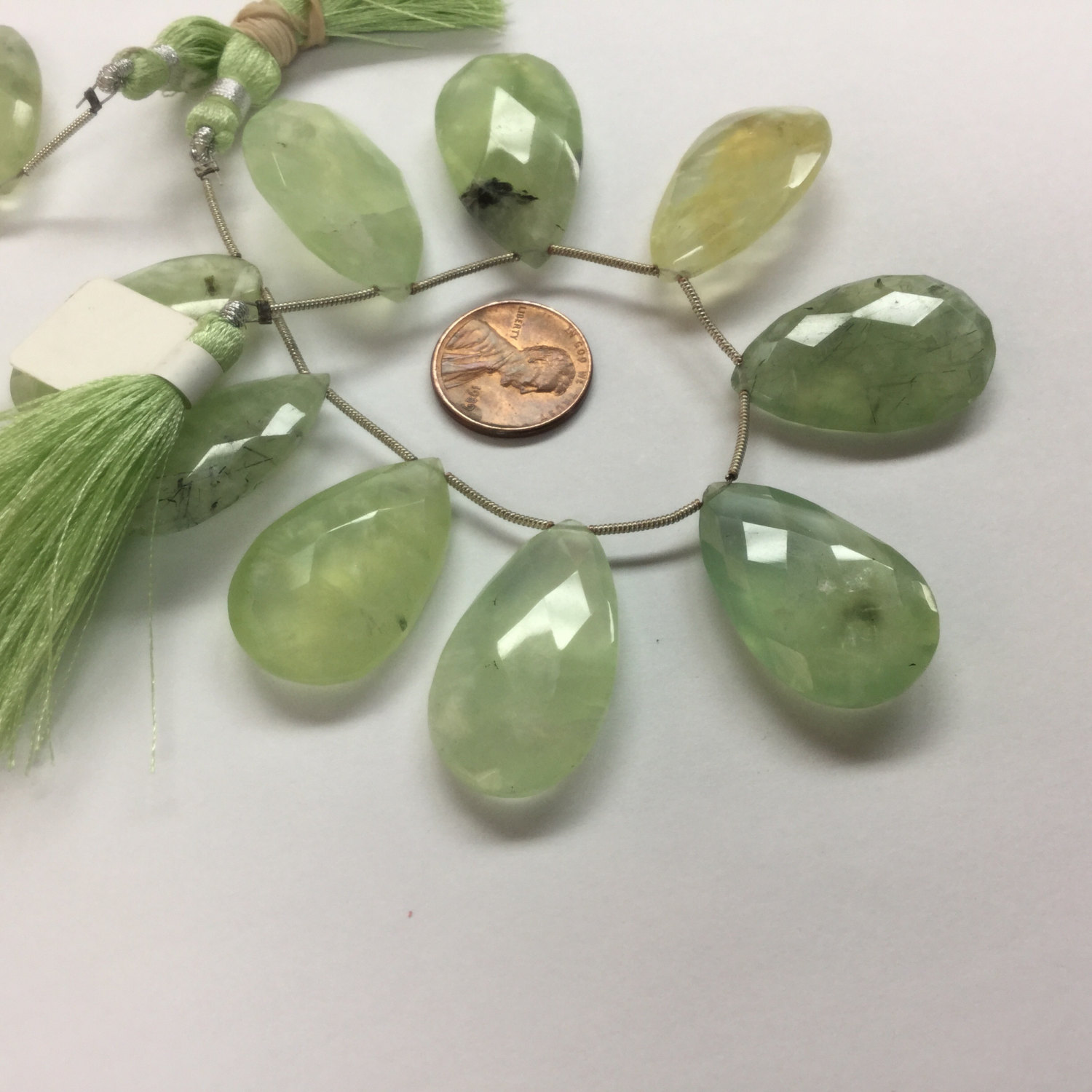 Natural Prehnite Pears Faceted