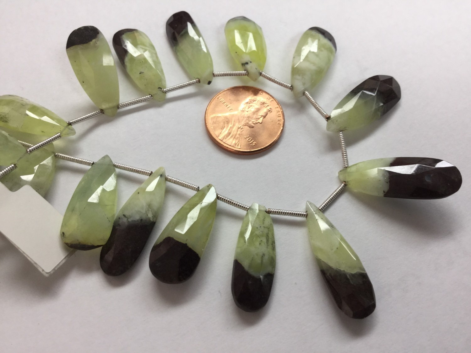 Natural Prehnite Pears Faceted