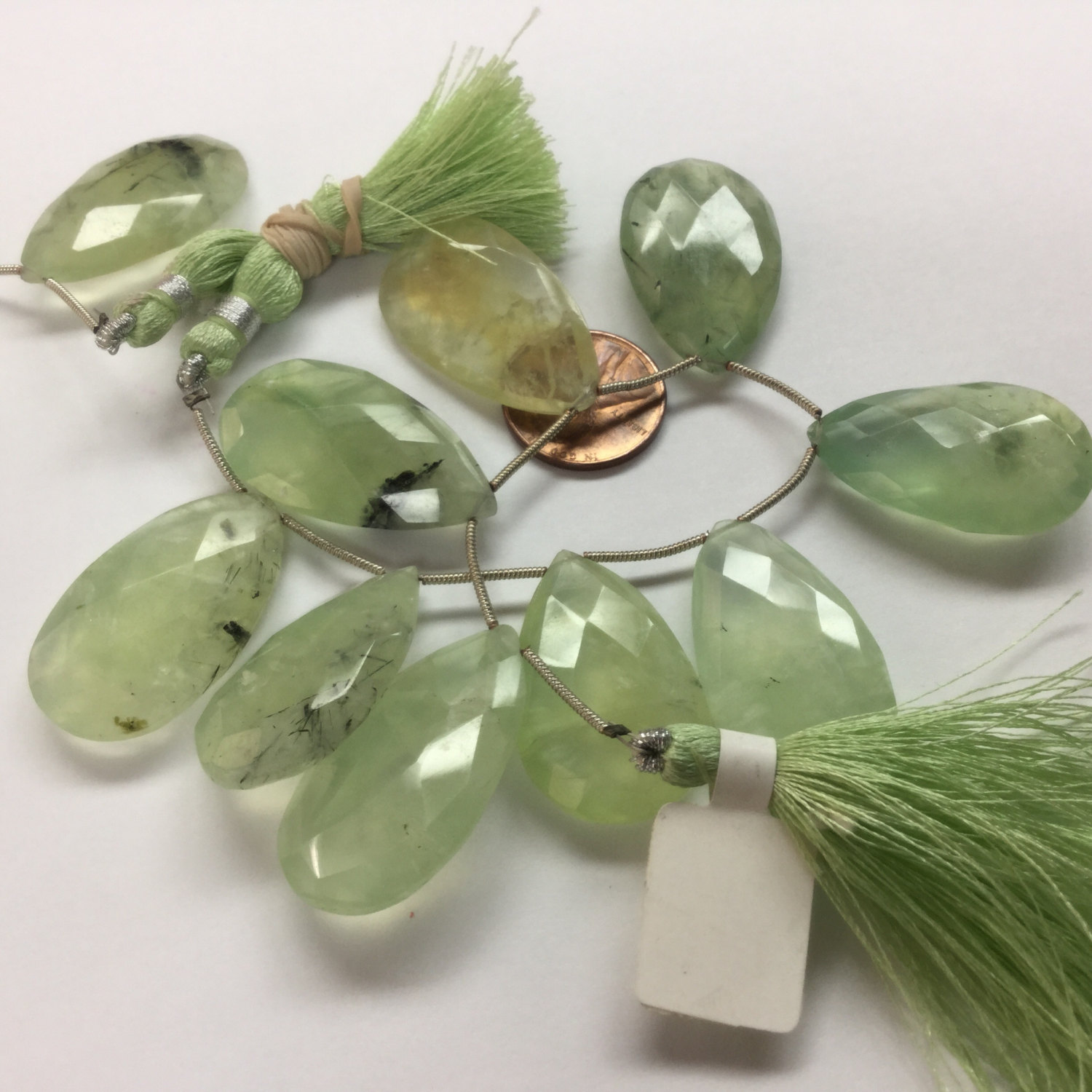 Natural Prehnite Pears Faceted