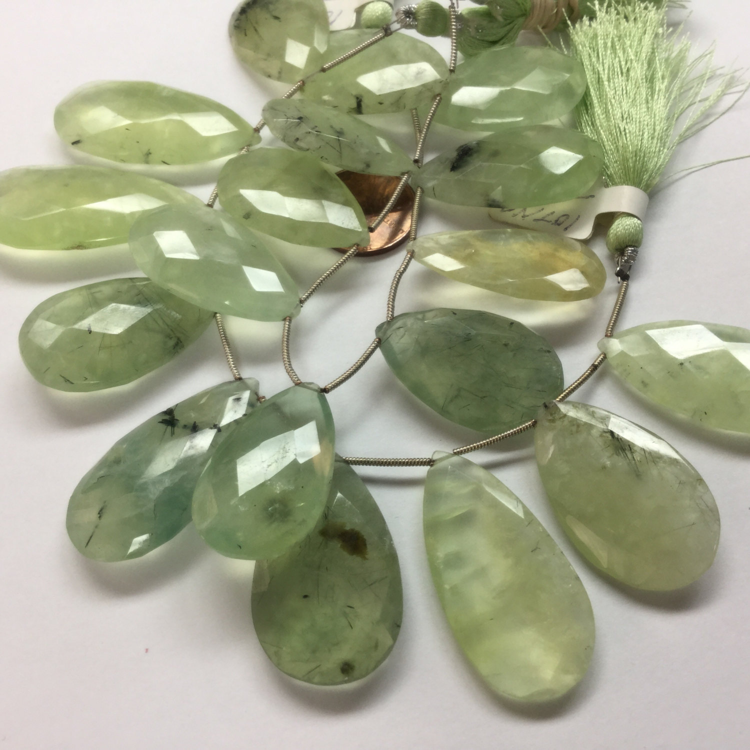 Natural Prehnite Pears Faceted