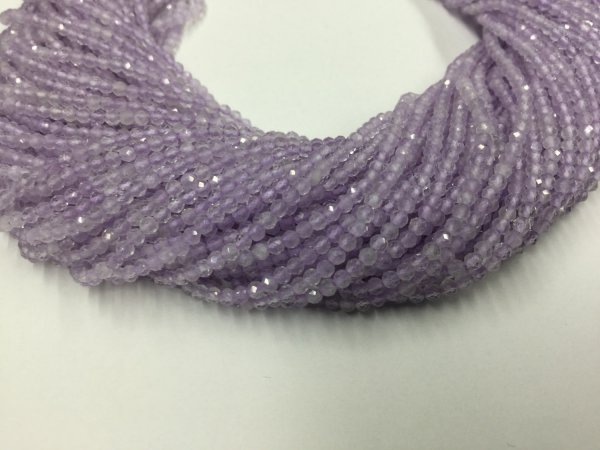 Natural Purple Quartz Rondelles Faceted