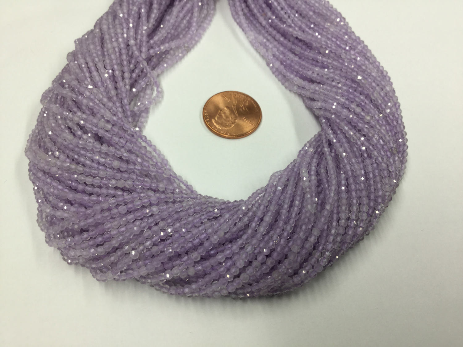 Natural Purple Quartz Rondelles Faceted