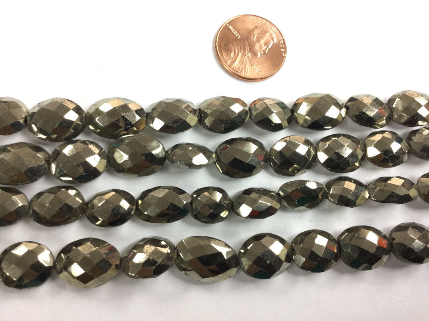Natural Pyrite Ovals Faceted