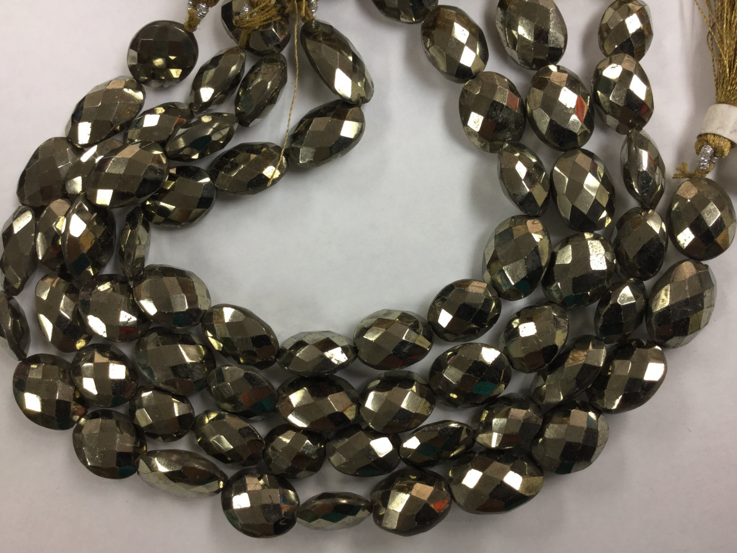 Natural Pyrite Ovals Faceted