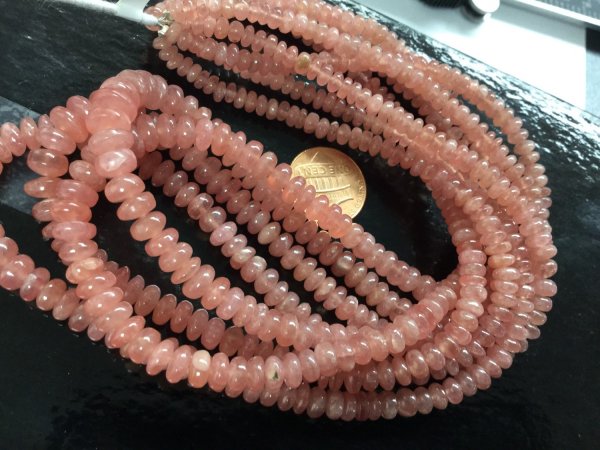 Natural Rhodocrosite Rondelles Smooth