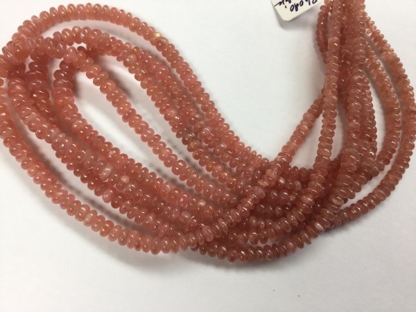 Natural Rhodocrosite Rondelles Smooth