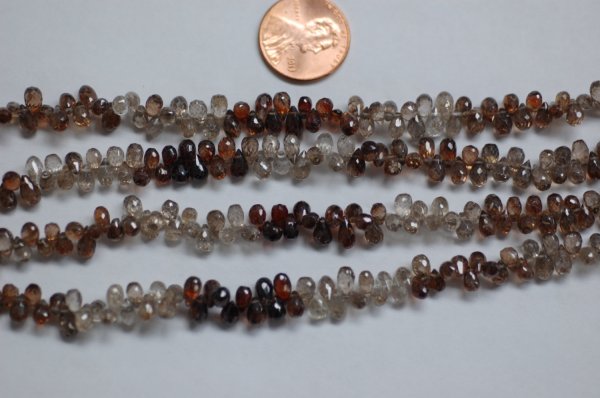 Natural Shaded Brown Zircon Small Drops Faceted