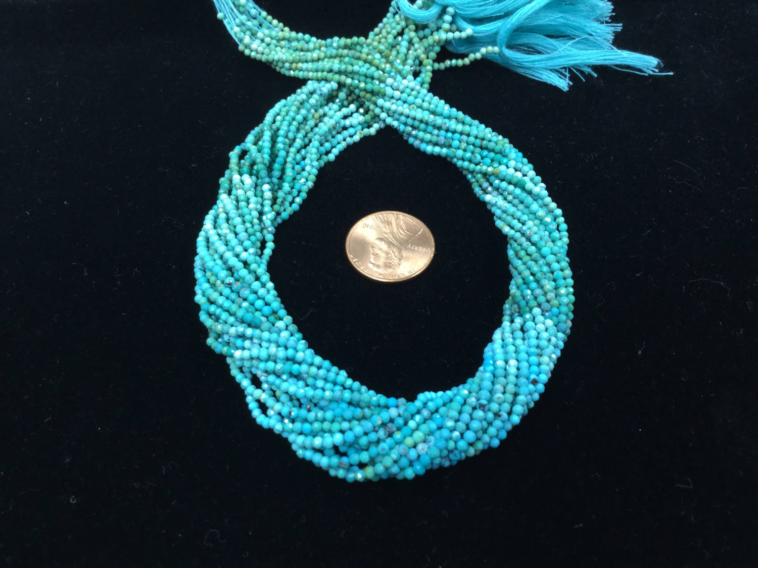 Natural Shaded Turquoise Rondelles Faceted