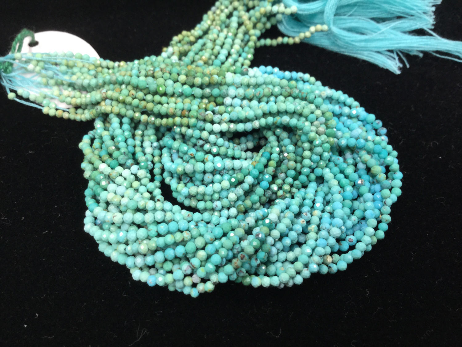 Natural Shaded Turquoise Rondelles Faceted