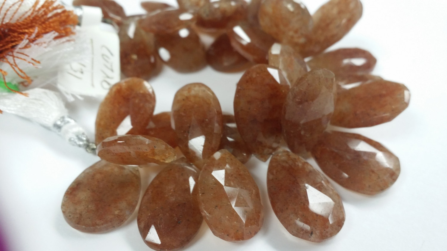 Natural Sunstone Pears Faceted