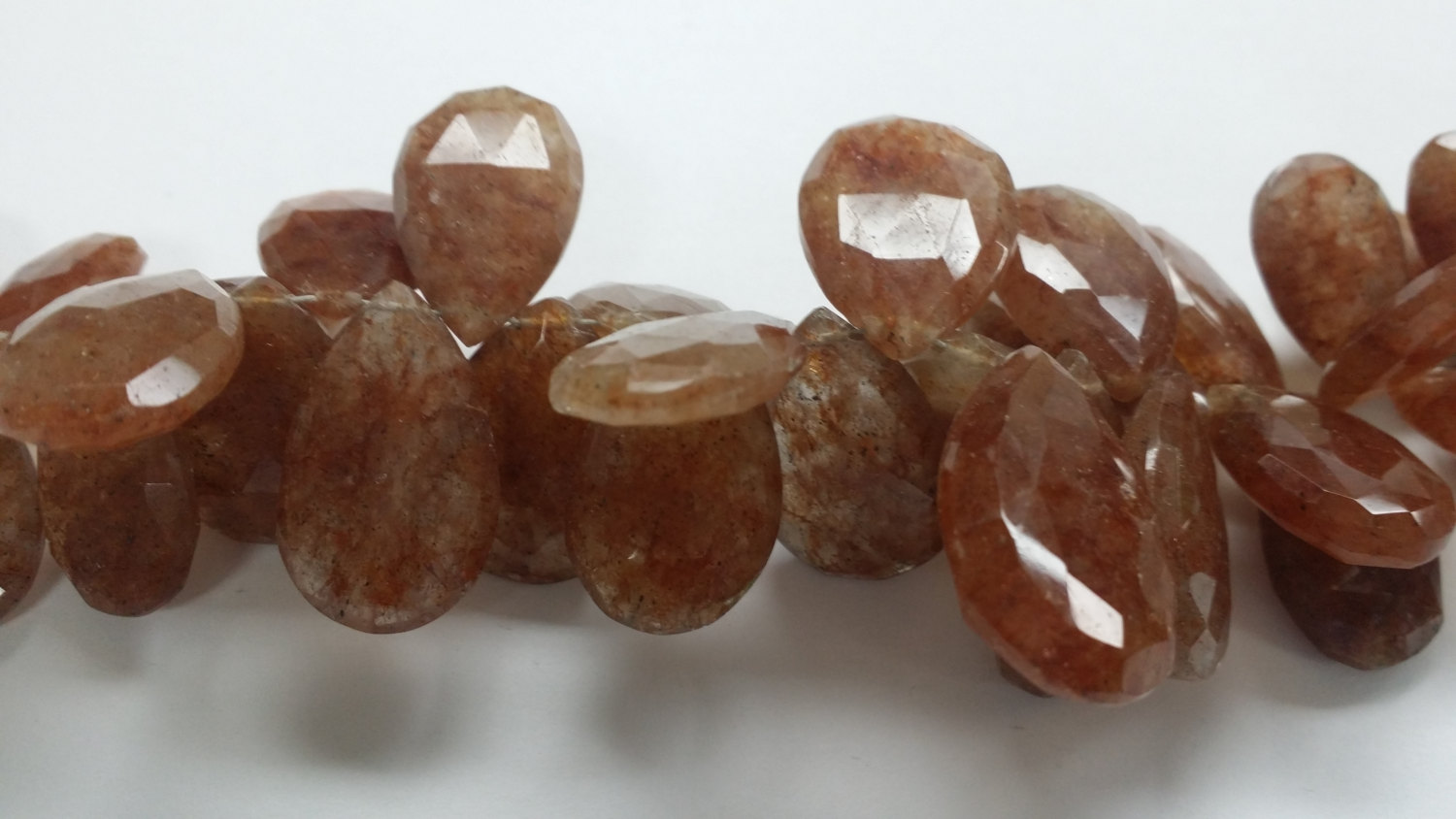 Natural Sunstone Pears Faceted