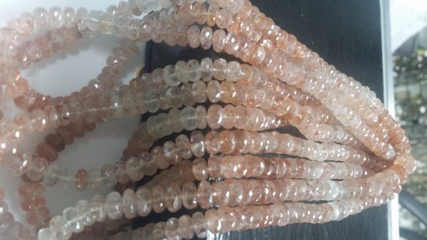 Natural Sunstone Rondelles Faceted