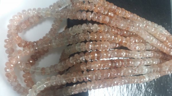 Natural Sunstone Rondelles Faceted