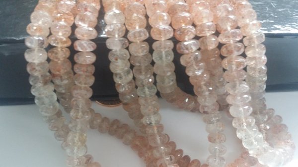 Natural Sunstone Rondelles Faceted