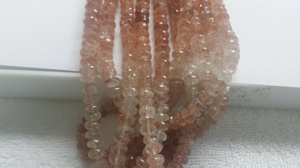 Natural Sunstone Rondelles Faceted